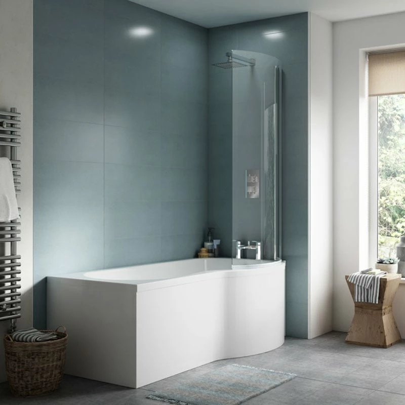 Nuie P-Shaped Shower Bath 1600mm X 700mm/850mm - Right Handed 3 Nuie P-Shaped Shower Bath 1600mm X 700mm/850mm - Right Handed