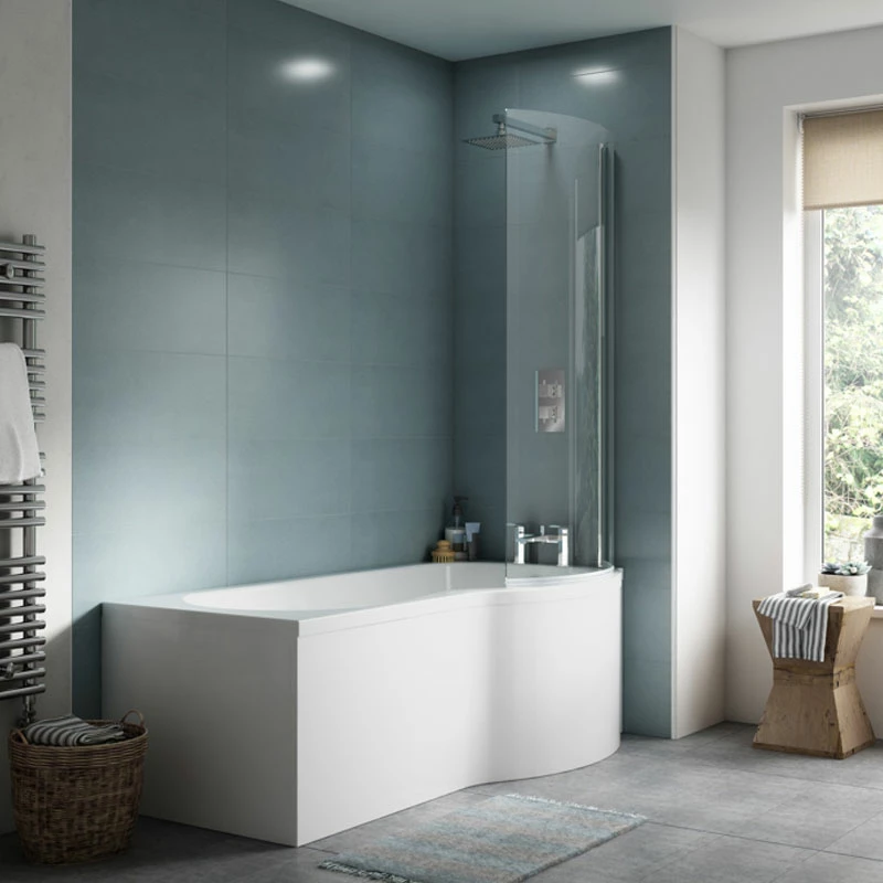 Nuie P-Shaped Shower Bath 1500mm X 700mm/850mm - Right Handed 3 Nuie P-Shaped Shower Bath 1500mm X 700mm/850mm - Right Handed