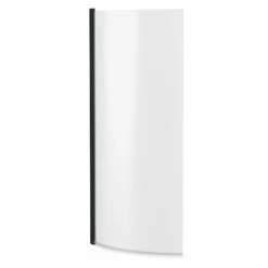 Nuie Pacific Matt Black Profile P-Shaped Bath Screen 1433mm H X 715mm W - 6mm Glass