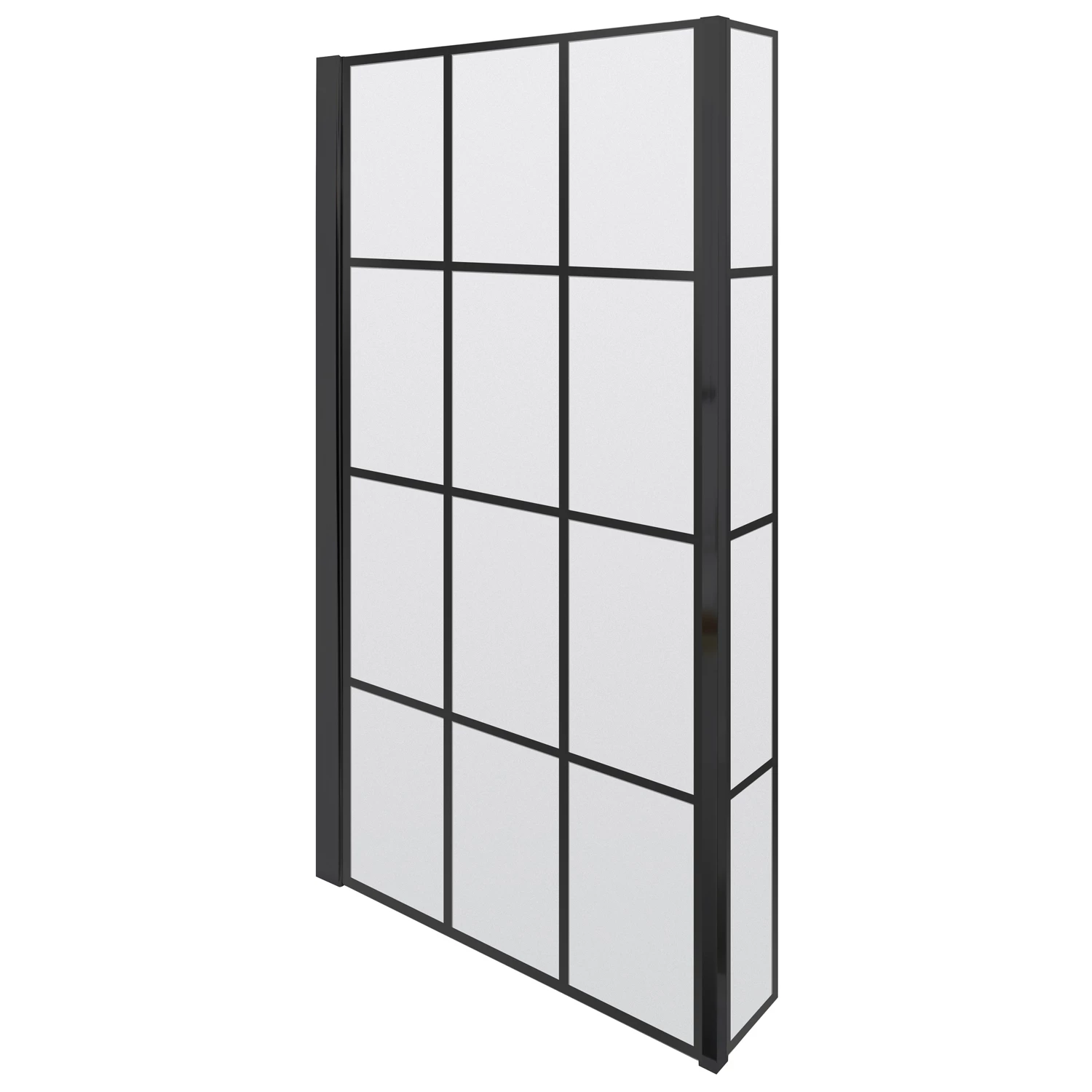 Nuie Pacific Square Matt Black Framed Bath Screen With Fixed Return Panel 1430mm H X 795mm W - 6mm Glass 3 Nuie Pacific Square Matt Black Framed Bath Screen With Fixed Return Panel 1430mm H X 795mm W - 6mm Glass