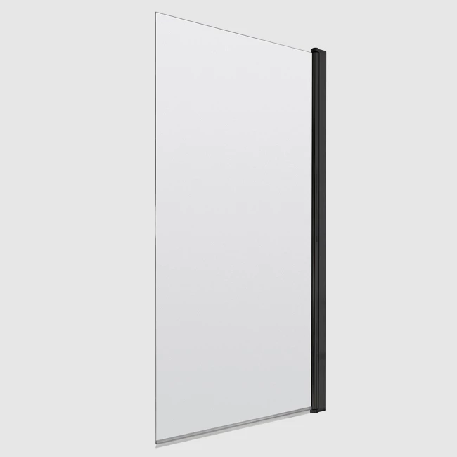 Nuie Pacific Matt Black Profile Hinged Bath Screen 1430mm H X 790mm W - 6mm Glass 3 Nuie Pacific Matt Black Profile Hinged Bath Screen 1430mm H X 790mm W - 6mm Glass