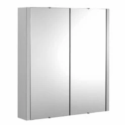 Nuie Parade 2-Door Mirrored Cabinet 600mm Wide - Gloss Grey Mist