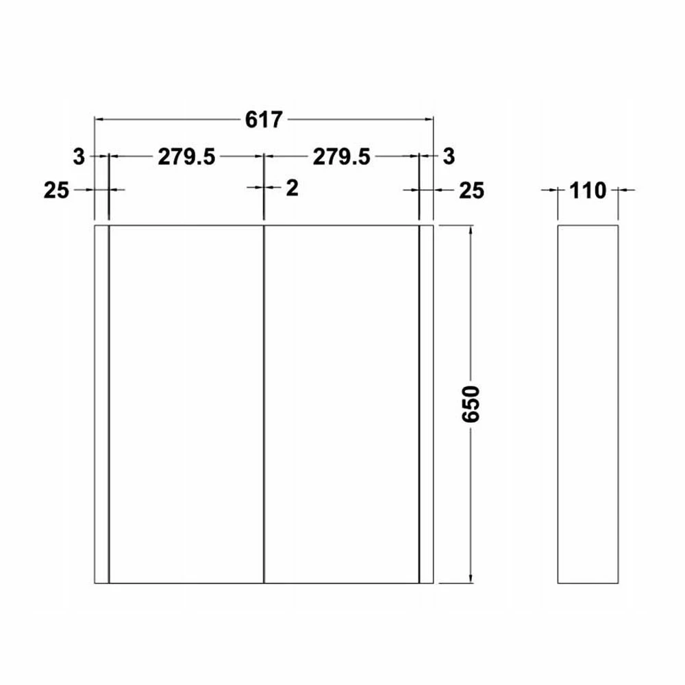 Nuie Parade 2-Door Mirrored Cabinet 600mm Wide - Gloss White 3 Nuie Parade 2-Door Mirrored Cabinet 600mm Wide - Gloss White