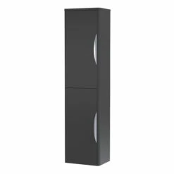 Nuie Parade Tall Wall Mounted Cupboard Unit 350mm Wide - Satin Anthracite