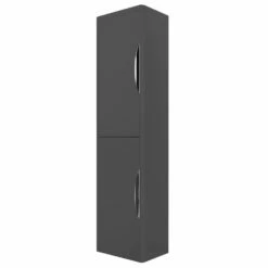 Nuie Parade Tall Wall Mounted Cupboard Unit 350mm Wide - Gloss Grey -HEATANDPLUMB Sales nuie parade bathroom furniture pmp963