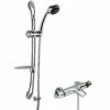 Nuie Reef Thermostatic Bath Shower Mixer With Luxury Curved Slider Rail Kit - Chrome -HEATANDPLUMB Sales nuie reef complete mixer shower sbr90bv1