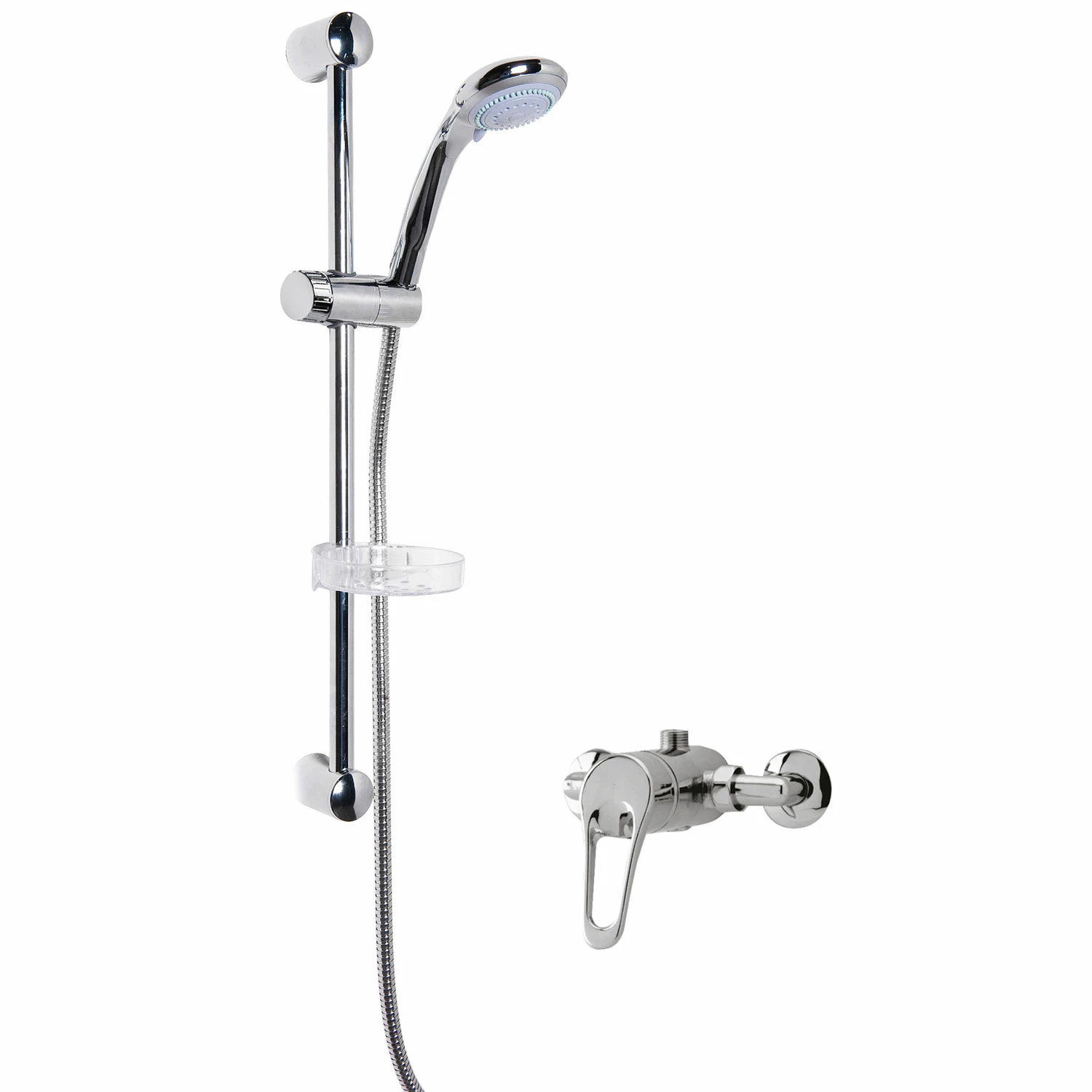 Nuie Round Manual Exposed Shower Valve With Slider Rail Kit - Chrome 4 Nuie Round Manual Exposed Shower Valve With Slider Rail Kit - Chrome - Image 2
