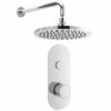 Nuie Round Thermostatic Concealed Push Button Shower Valve With Fixed Head And Arm - Chrome 2 Nuie Round Thermostatic Concealed Push Button Shower Valve With Fixed Head And Arm - Chrome -HEATANDPLUMB Sales nuie round complete mixer shower sbr11tw1