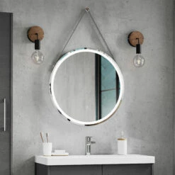 Nuie Salana Round LED Bathroom Mirror With Touch Sensor 800mm Diameter - Chrome -HEATANDPLUMB Sales nuie salana bathroom mirror lq713 3