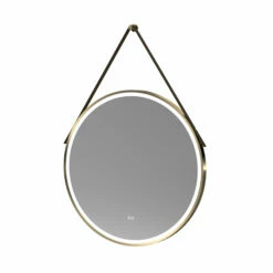Nuie Salana Round LED Bathroom Mirror With Touch Sensor 800mm Diameter - Brushed Brass -HEATANDPLUMB Sales nuie salana bathroom mirror lq722 1