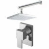 Nuie Sanford Square Manual Concealed Shower Valve With Fixed Head And Arm - Chrome 1 Nuie Sanford Square Manual Concealed Shower Valve With Fixed Head And Arm - Chrome -HEATANDPLUMB Sales nuie sanford complete mixer shower sbs28mv1