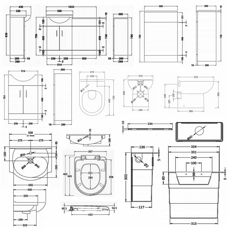 Nuie Saturn Combination Furniture Pack With Round Basin And WC Unit - 1 Tap Hole 4 Nuie Saturn Combination Furniture Pack With Round Basin And WC Unit - 1 Tap Hole - Image 2
