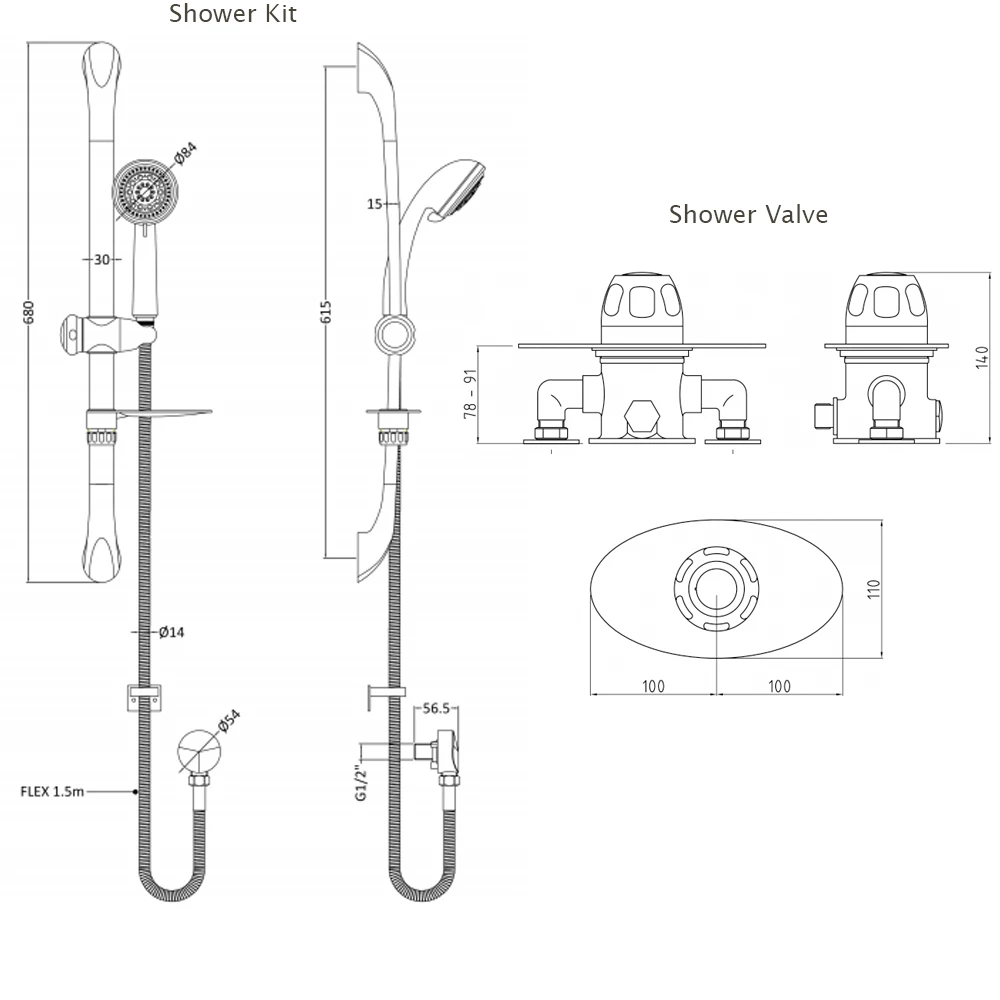 Nuie Concealed Sequential Shower Mixer With Slider Rail Kit - Chrome 5 Nuie Concealed Sequential Shower Mixer With Slider Rail Kit - Chrome - Image 3