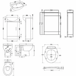 Nuie Sienna Combination Furniture Pack With WC Unit 500mm Without Tap 7 Nuie Sienna Combination Furniture Pack With WC Unit 500mm Without Tap -HEATANDPLUMB Sales nuie sienna bathroom furniture sie002