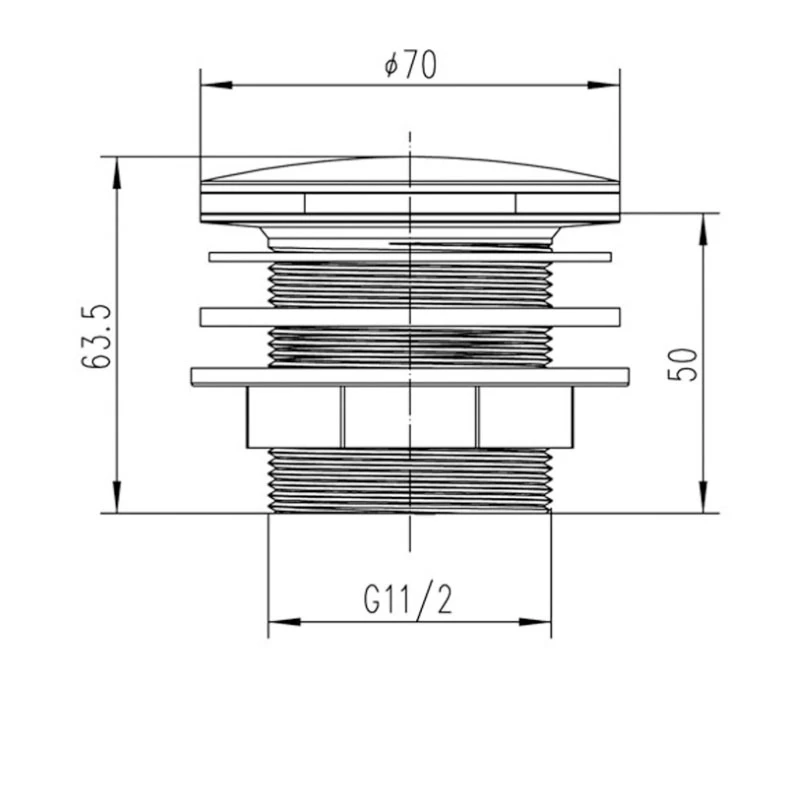 Nuie Push Button Bath Waste Excluding Overflow - Chrome 3 Nuie Push Button Bath Waste Excluding Overflow - Chrome