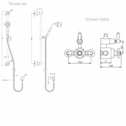 Nuie Traditional Twin Exposed Thermostatic Valve With Slider Rail Kit - Chrome 8 Nuie Traditional Twin Exposed Thermostatic Valve With Slider Rail Kit - Chrome -HEATANDPLUMB Sales nuie traditional complete mixer shower ag302 a3211
