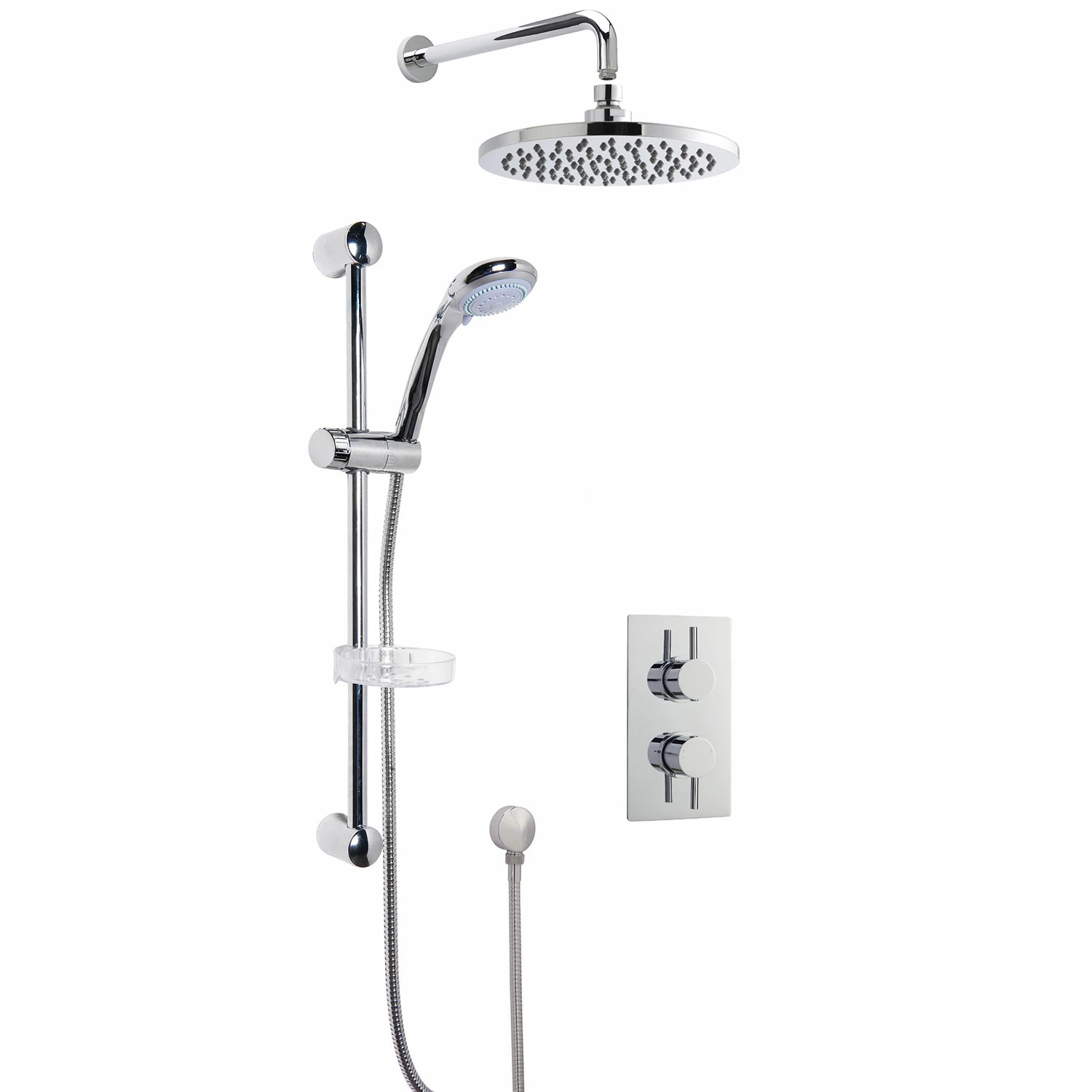 Nuie Twin Round Thermostatic Concealed Complete Mixer Shower With Diverter - Chrome 3 Nuie Twin Round Thermostatic Concealed Complete Mixer Shower With Diverter - Chrome