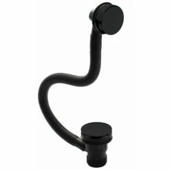 Nuie Click Clack Bath Waste With Easyclean Removable Grid - Matt Black