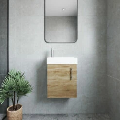 Nuie Vault Wall Hung 1-Door Vanity Unit With Basin 400mm Wide - Natural Oak 13 Nuie Vault Wall Hung 1-Door Vanity Unit With Basin 400mm Wide - Natural Oak -HEATANDPLUMB Sales nuie vault vanity unit min011 1
