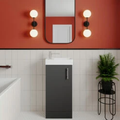 Nuie Vault Floor Standing 1-Door Vanity Unit With Basin 400mm Wide - Gloss Grey 13 Nuie Vault Floor Standing 1-Door Vanity Unit With Basin 400mm Wide - Gloss Grey -HEATANDPLUMB Sales nuie vault vanity unit min014