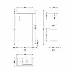 Nuie Vault Floor Standing 1-Door Vanity Unit With Basin 400mm Wide - Gloss Grey 12 Nuie Vault Floor Standing 1-Door Vanity Unit With Basin 400mm Wide - Gloss Grey -HEATANDPLUMB Sales nuie vault vanity unit nvx192 1