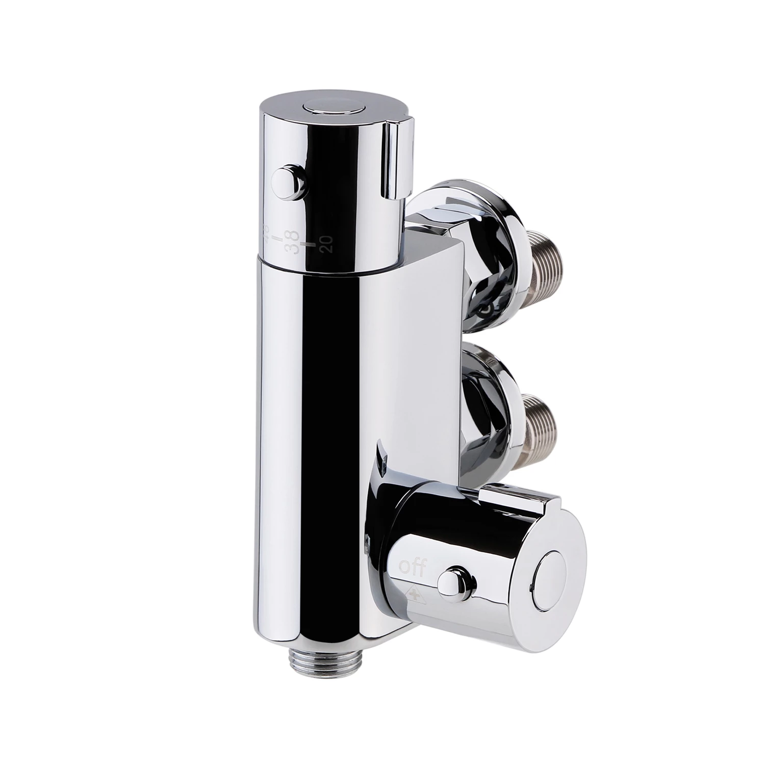 Nuie Linear Vertical Thermostatic Bar Shower Valve With Slider Rail Kit - Chrome 5 Nuie Linear Vertical Thermostatic Bar Shower Valve With Slider Rail Kit - Chrome - Image 3