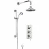 Nuie Victorian Square Triple Thermostatic Concealed Complete Mixer Shower - Chrome