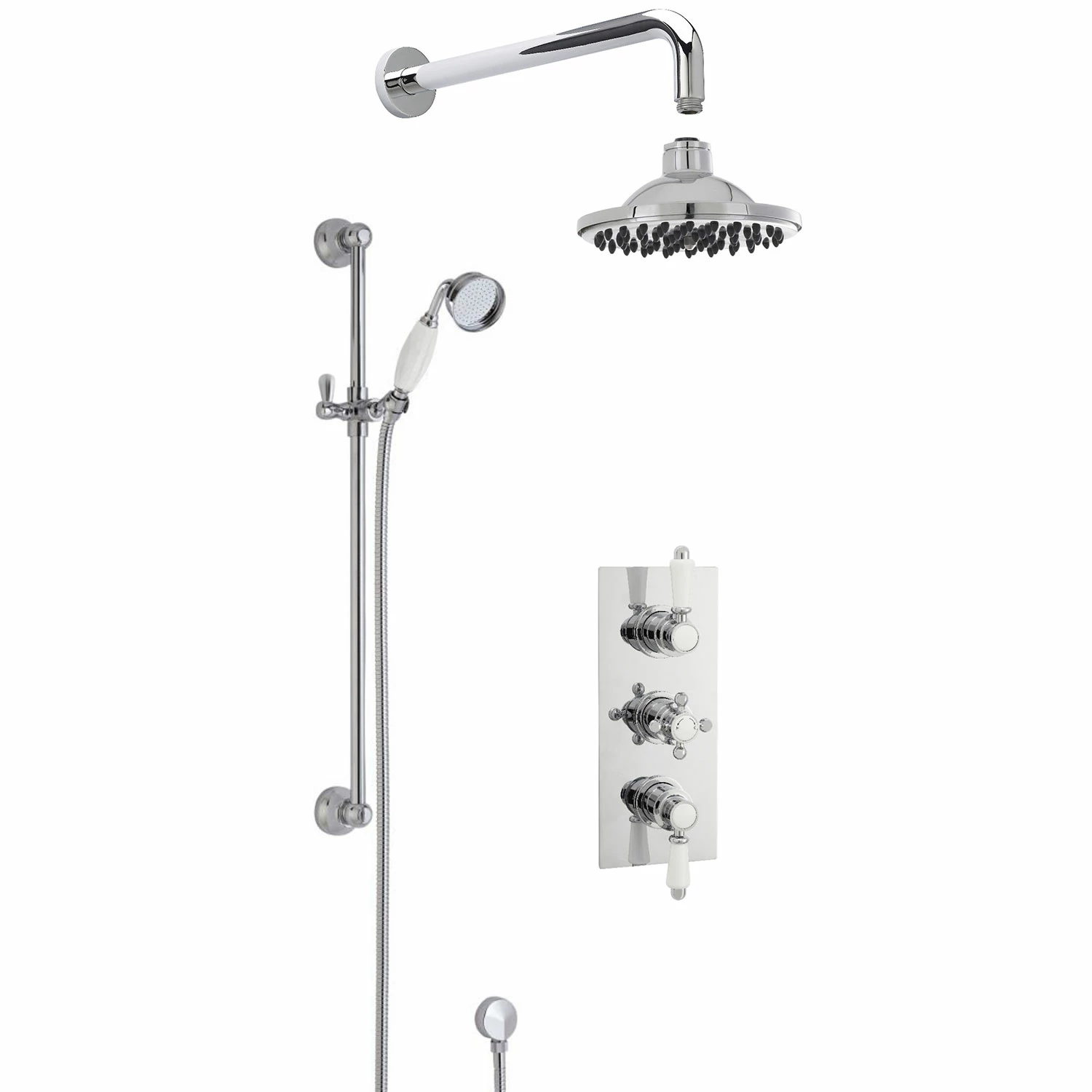 Nuie Victorian Square Triple Thermostatic Concealed Complete Mixer Shower - Chrome 3 Nuie Victorian Square Triple Thermostatic Concealed Complete Mixer Shower - Chrome