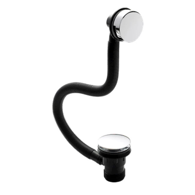 Nuie Easy-Clean Press Top Bath Waste With Minimalist Overflow - Chrome 4 Nuie Easy-Clean Press Top Bath Waste With Minimalist Overflow - Chrome - Image 2