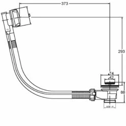 Nuie Bath Pop Up Waste With Minimalist Overflow - Chrome