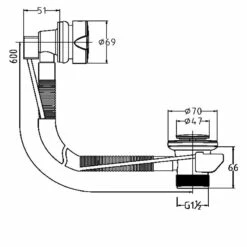 Nuie Economy Bath Pop Up Waste With Minimalist Overflow - Chrome