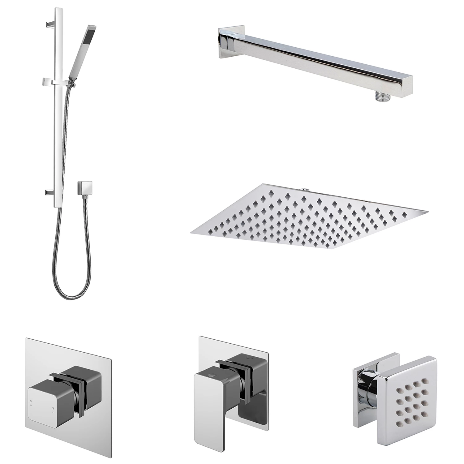 Nuie Windon Thermostatic Concealed Mixer Shower With Shower Kit + Fixed Head Stop Tap And Body Jet 5 Nuie Windon Thermostatic Concealed Mixer Shower With Shower Kit + Fixed Head Stop Tap And Body Jet - Image 3