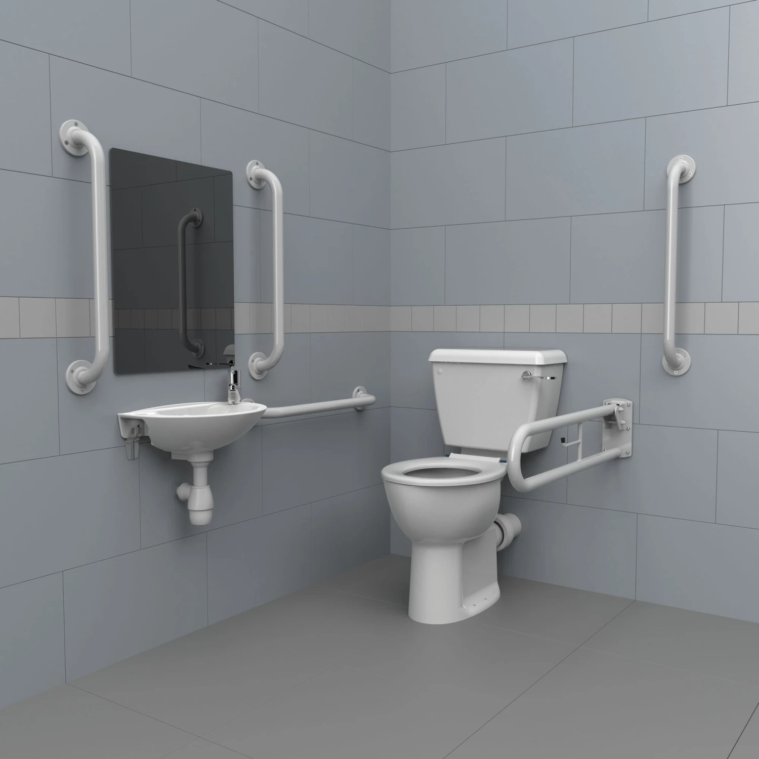 Nymas Close Coupled Disabled Toilet Doc M Pack White - White Grab Rails 4 Nymas Close Coupled Disabled Toilet Doc M Pack White - White Grab Rails - Image 2