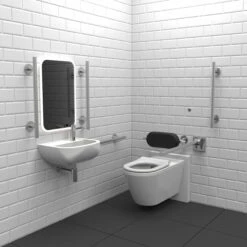 Nymas Infrared Premium Luxury Rimless Wall Hung Doc M Pack Right Handed - Satin