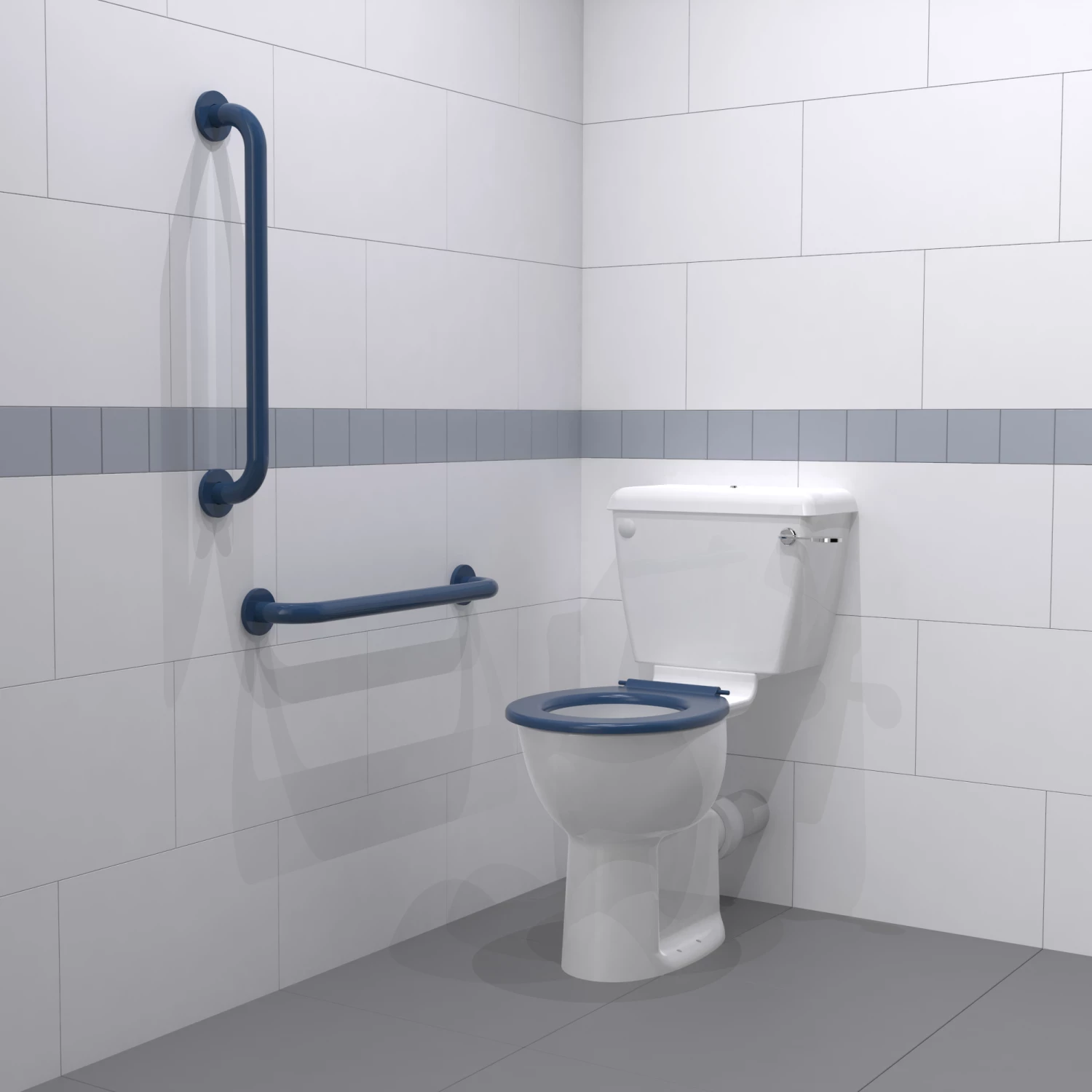 Nymas Nyma PRO Close Coupled Toilet Doc M Pack White - 2 X Dark Blue Grab Rails 3 Nymas Nyma PRO Close Coupled Toilet Doc M Pack White - 2 X Dark Blue Grab Rails