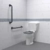 Nymas Nyma PRO Close Coupled Toilet Doc M Pack White - 2 X Dark Grey Grab Rails