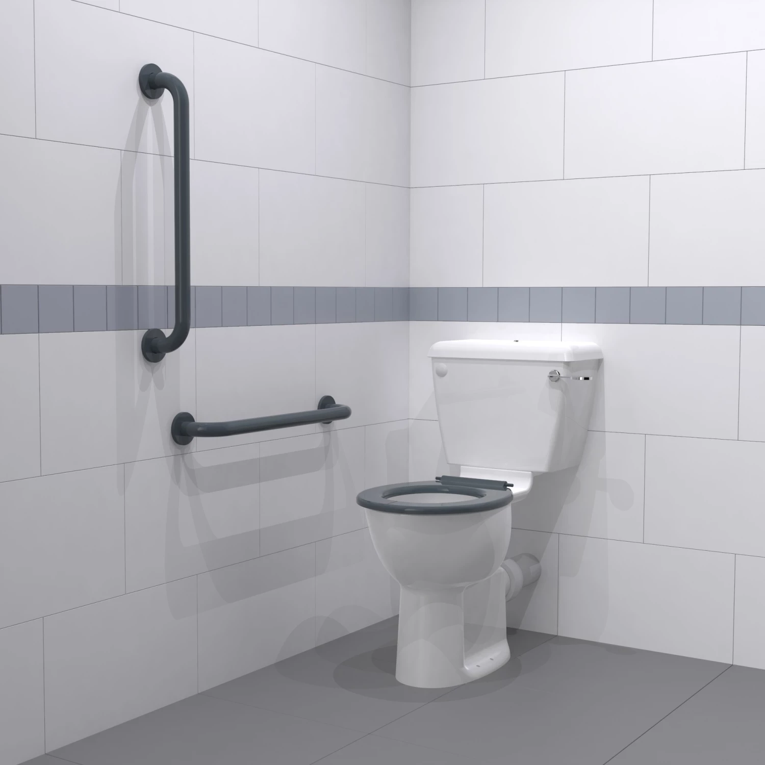 Nymas Nyma PRO Close Coupled Toilet Doc M Pack White - 2 X Dark Grey Grab Rails 3 Nymas Nyma PRO Close Coupled Toilet Doc M Pack White - 2 X Dark Grey Grab Rails