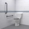 Nymas Nyma PRO Close Coupled Toilet Doc M Pack White - 2 X Grey Grab Rails