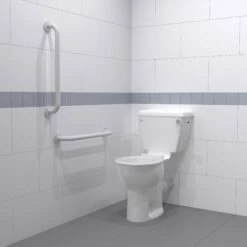 Nymas Nyma PRO Close Coupled Toilet Doc M Pack White - 2 X White Grab Rails