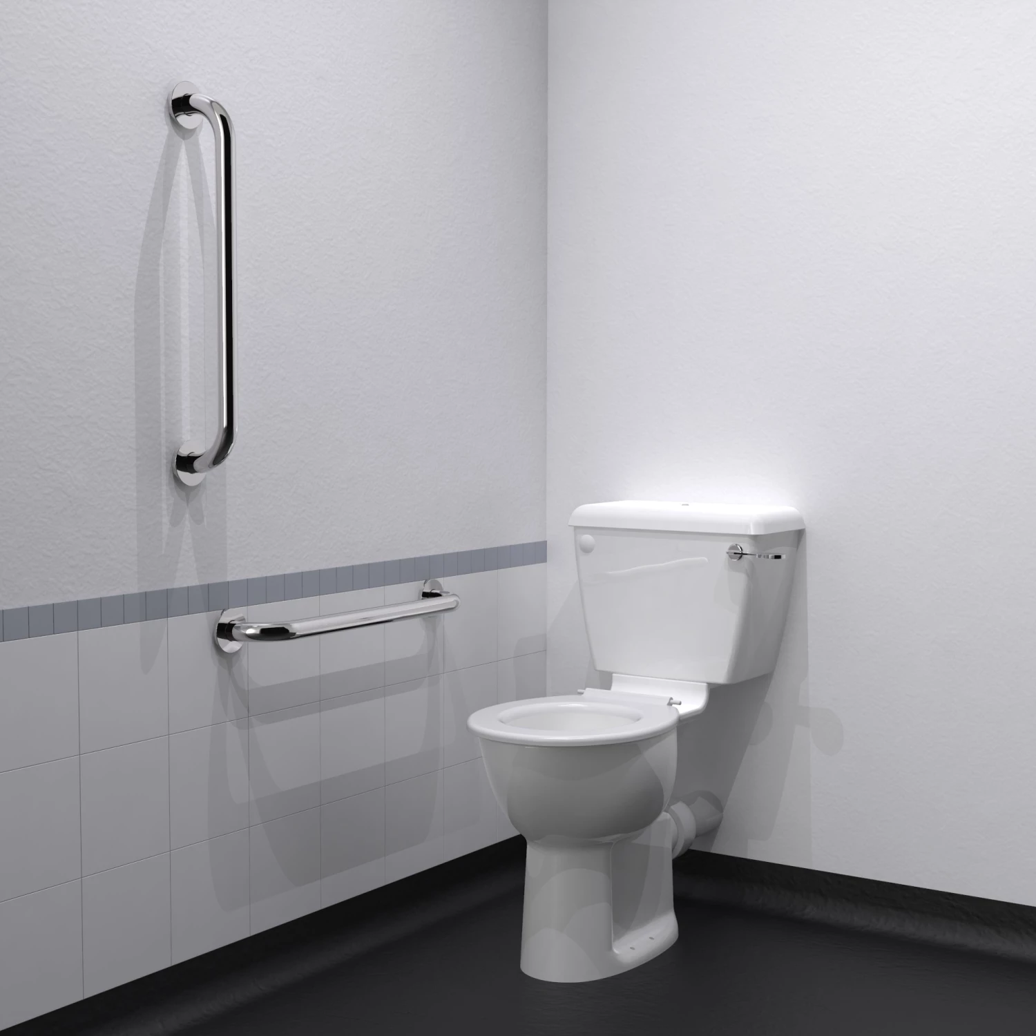 Nymas Nyma PRO Close Coupled Toilet Doc M Pack White - 2 X Polished Grab Rails 4 Nymas Nyma PRO Close Coupled Toilet Doc M Pack White - 2 X Polished Grab Rails - Image 2