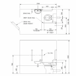 Nymas Nyma PRO Close Coupled Lockable Lid Doc M Pack White - 5 X White Grab Rails