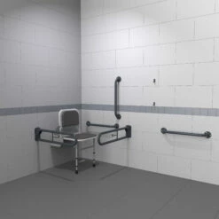 Nymas NymaPRO Doc M Changing Room Pack With Exposed Fixings - Dark Grey Grab Rails
