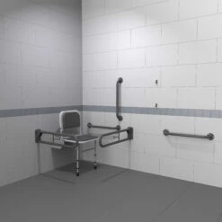 Nymas NymaPRO Doc M Changing Room Pack With Exposed Fixings - Grey Grab Rails