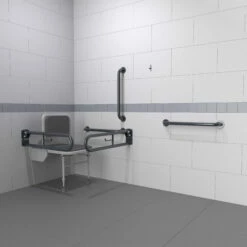 Nymas NymaPRO Doc M Changing Room Pack With Concealed Fixings - Dark Grey Grab Rails