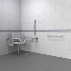 Nymas NymaPRO Doc M Changing Room Pack With Concealed Fixings - White Grab Rails