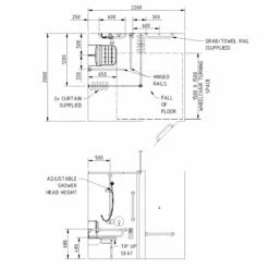 Nymas NymaPRO Doc M Shower Pack White With Concealed Valves And Grey Rails