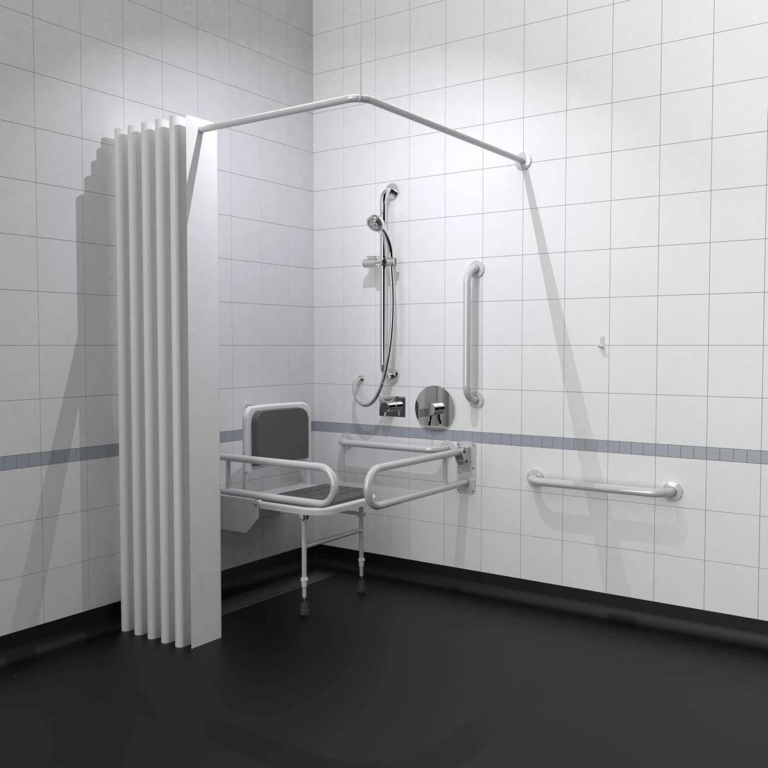 Nymas NymaPRO Doc M Shower Pack White With Concealed Valves And White Rails 4 Nymas NymaPRO Doc M Shower Pack White With Concealed Valves And White Rails - Image 2