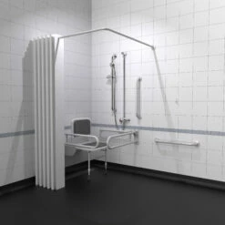 Nymas NymaPRO Doc M Shower Pack White With Exposed Valves And White Rails