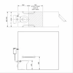 Nymas NymaPRO Back To Wall Ambulant Doc M Toilet Pack With Exposed Fixings - Grey
