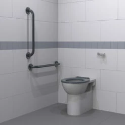 Nymas NymaPRO Back To Wall Ambulant Doc M Toilet Pack With Exposed Fixings - Dark Grey